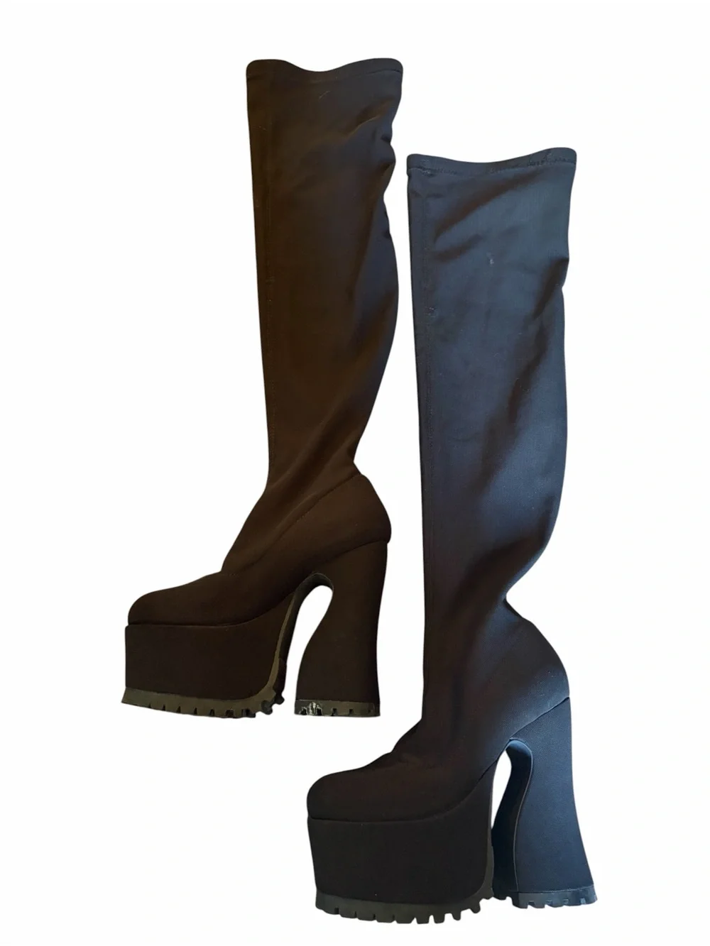 DOLLS KILL CURRENT MOOD Over The Knee Super High Platform Stretch Sock Boots - Picture 3 of 11
